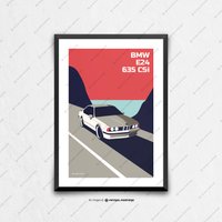 Bmw E24 635 Csi - Auto Poster, Autokunst, Kunstdrucke, Minimalistisch, Geburtstag Geschenkideen, Geschenke Für Ihn Einzigartig, Bmw Kunst von PetrolPosters