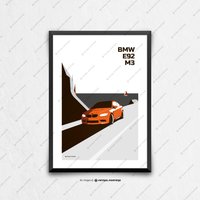 Bmw E92 M3 - Auto Poster, Autokunst, Kunstdrucke, Wandkunst, Geburtstag Geschenkideen, Geschenke Für Ihn Einzigartig, Vatertag, Autokunst von PetrolPosters