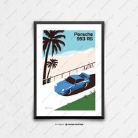 Porsche 993 Rs - Auto Poster, Autokunst, Kunstdrucke, Wandkunst, Geburtstag Geschenkideen, Geschenke Für Ihn Einzigartig, Vatertag, Autokunst von PetrolPosters