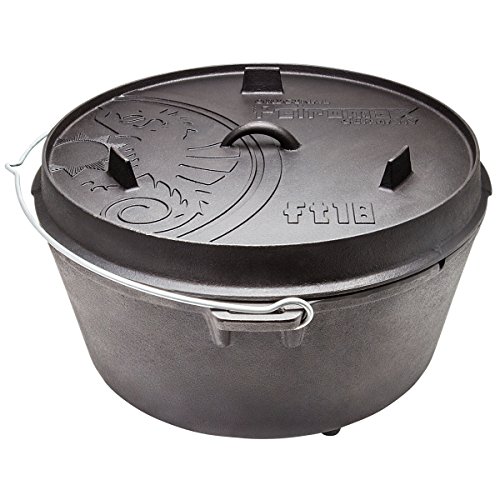 Feuertopf ft18 aus Gusseisen Deckel auch als Pfanne nutzbar mit Füßen • Dutch Oven Schmortopf Grill Topf Töpfe Bräter von Petromax