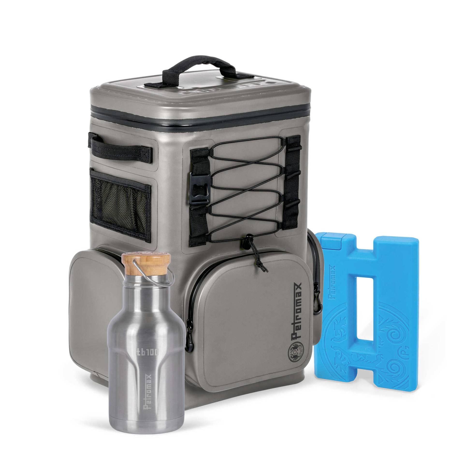 Kühlrucksack mit Kühlakku & Isolierflasche Grau - 17 Liter Kühlrucksack mit Kühlakku & Isolierflasche Grau - 17 Liter von Petromax