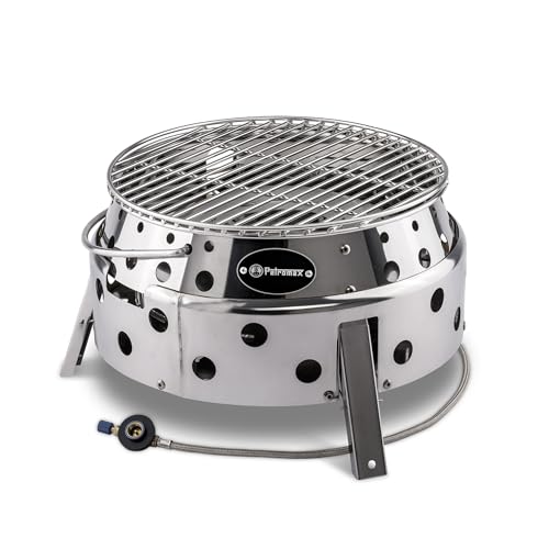 Petromax Atago Gasgrill mit Klappmechanismus und Piezo-Zündung - ideal für Camping und Unterwegs. Für Standard-Gaskartusche geeignet von Petromax