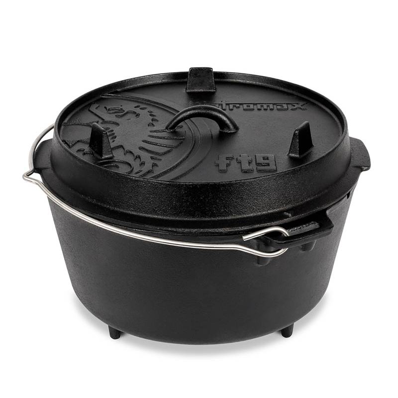 Petromax Dutch Oven Set FT9-Scrub Schwarz mit Standfüßen 7,5 l Ø 23,9 cm von Petromax
