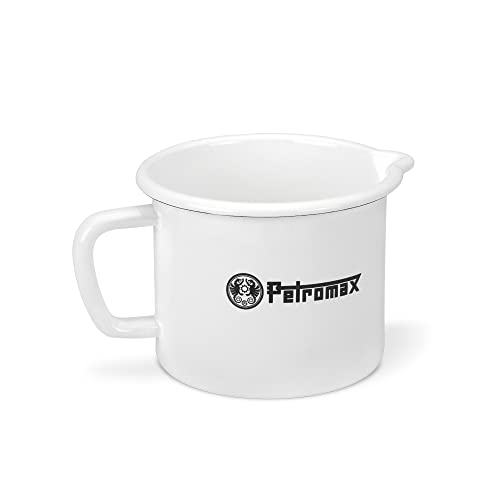 Petromax Emaille Milchtopf weiß (1000 ml), Robust & kratzfest, Integrierte Skala, Ausgießhilfe, Für alle Herdarten und Feuerstellen geeignet, Leicht zu reinigen von Petromax