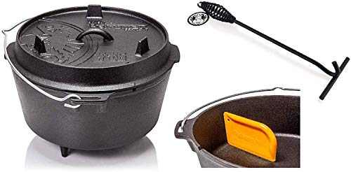 Petromax Feuertopf Starterset ft6 (Dutch Oven mit Standfüßen) inkl. Deckelheber + Schaber von Petromax