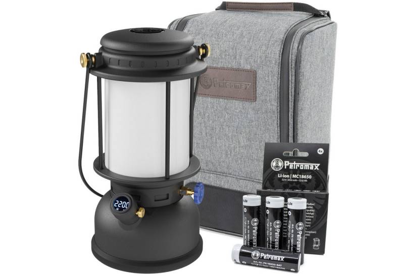 Petromax LED Laterne lm500 inkl. 4er Akku Pack inkl. Transporttasche, LED fest integriert, Warmweiß, Kaltweiß, Neutralweiß, stufenlos dimmbar Powerbank Funktion von Petromax