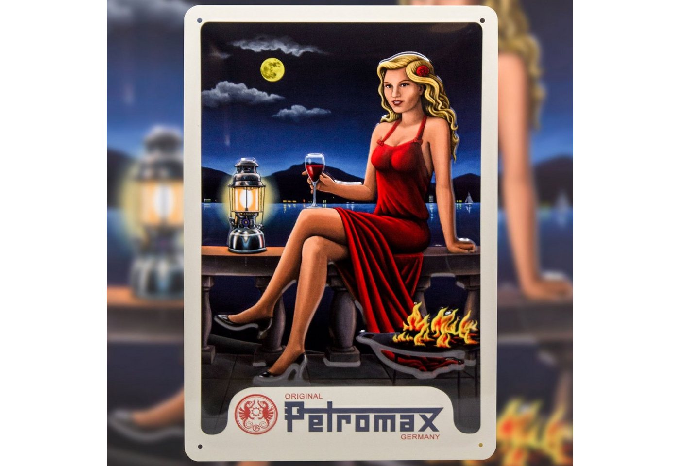 Petromax Metallschild Werbeschild Blechschild im Retro Stil Fanartikel Fanartikel, (px-retro), Männergeschenk geprägt von Petromax