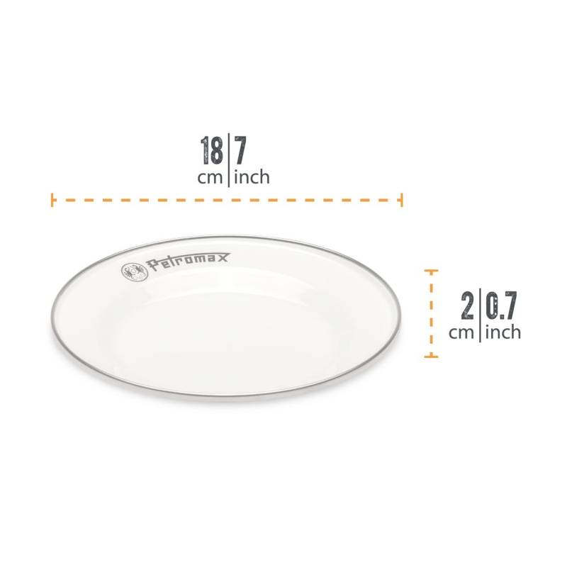 Petromax Teller Emaille 2er Set 18 cm weiss von Petromax
