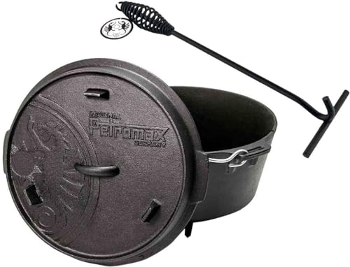 Petromax ft6 Feuertopf mit Füße Dutch Oven Set inkl. Deckelheber Schmortopf von Petromax