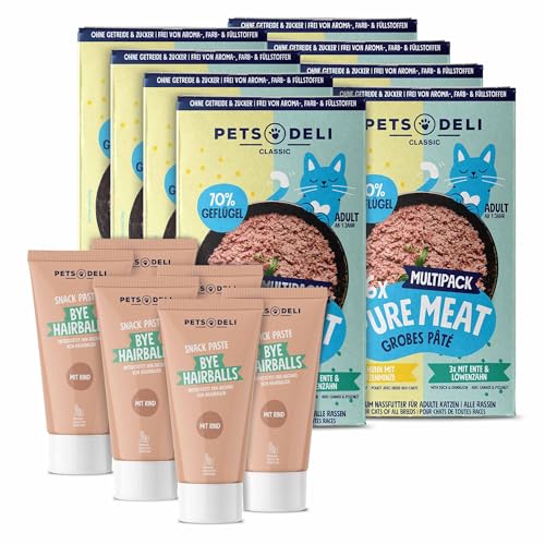 Pets Deli Bundle für Katzen mit Pure Meat Nassfutter Multipack und Anti Hairball Snack Paste 960g Pets Deli Bundle für Katzen mit Pure Meat Nassfutter Multipack und Anti Hairball Snack Paste 960g von Pets Deli