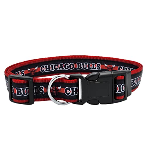 NBA PET Halsband Chicago Bulls Hundehalsband, Größe S, Basketball-Team-Halsband für Hunde & Katzen EIN glänzendes und farbenfrohes Hunde- und Katzenhalsband, lizenziert von der NBA von Pets First