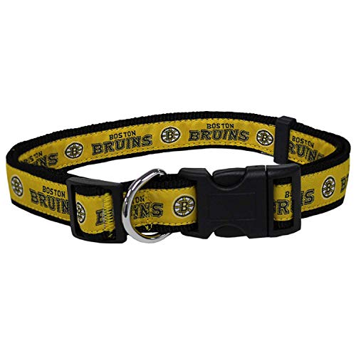 Pets First NHL Boston Bruins Halsband für Hunde und Katzen, groß. - Verstellbar, niedlich und stilvoll! Das ultimative Hockey-Fanhalsband! von Pets First