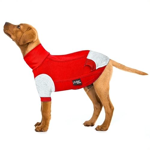 Hunde-Kapuzenpullover aus Fleece, Rot/Grau, Größe XL von Pets Gears