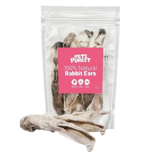 Pets Purest Hasenohren mit Fell für Hunde, Welpen und Seniorhunde - 100% natürliche, luftgetrocknete Hundeleckerlis als rohes Hundefutter und fettarme, gesunde, hypoallergene, getreidefreie Ernährung von Pets Purest
