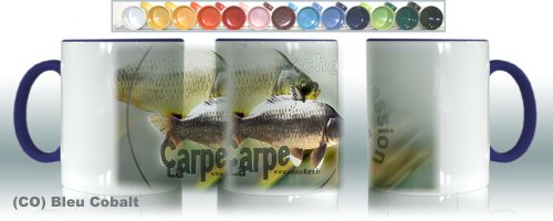 Keramikbecher (CO) Bleu Cobalt Fisch Karpfen von Pets-easy