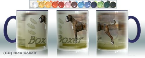 Keramikbecher (CO) Bleu Cobalt Hund Boxer von Pets-easy