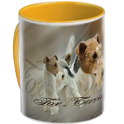 Keramkmug (GY) Jaune-Orangé Hund Foxterrier (Drahthaar) von Pets-easy