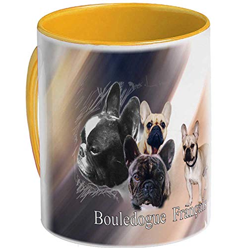 Keramkmug (GY) Jaune-Orangé Hund Französische Bulldogge von Pets-easy