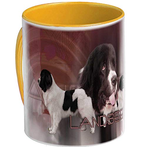 Keramkmug (GY) Jaune-Orangé Hund Landseer von Pets-easy