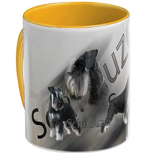 Keramkmug (GY) Jaune-Orangé Hund Schnauzer von Pets-easy