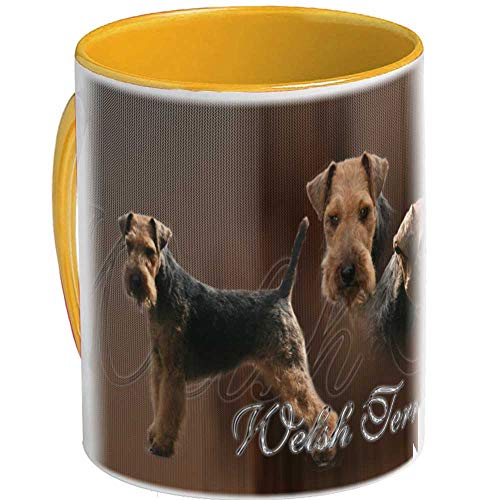 Keramkmug (GY) Jaune-Orangé Hund Welsh Terrier von Pets-easy