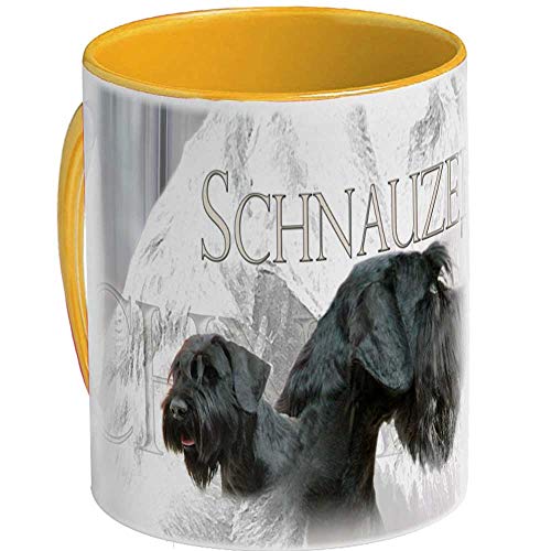 Keramkmug (GY)Jaune-Orangé Hund Schnauzer von Pets-easy.com