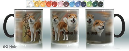 Mug Ceramique (K) Noir Hund Akita Inu von Pets-easy.com