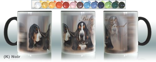 Mug Ceramique (K) Noir Hund Basset Hound von Pets-easy.com
