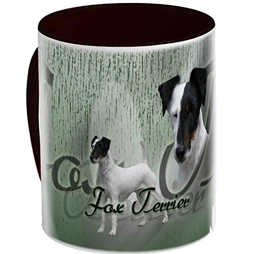 Mug Ceramique (K) Noir Hund Foxterrier (Glatthaar) von Pets-easy.com