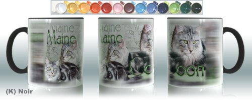 Mug Ceramique (K) Noir Katze Main Coon von Pets-easy.com