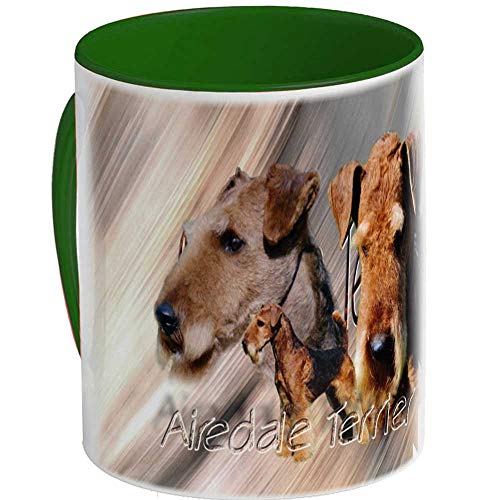Becher (DG) Vert Foret Hund Airedale Terrier von Pets-easy.com