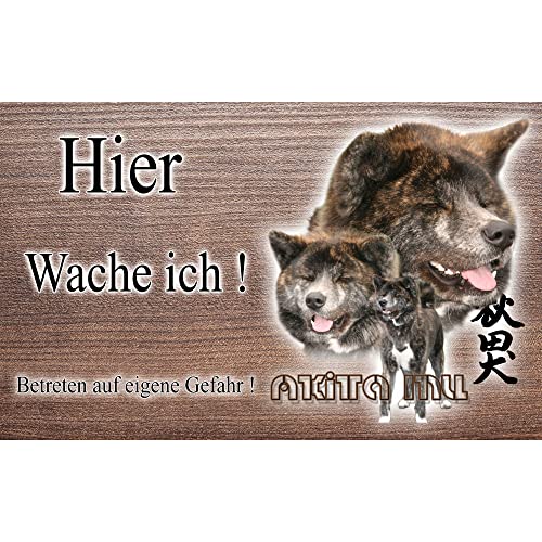 Warnschild Hund oder Warnzeichen Akita Inu 30 cm von Pets-easy.com