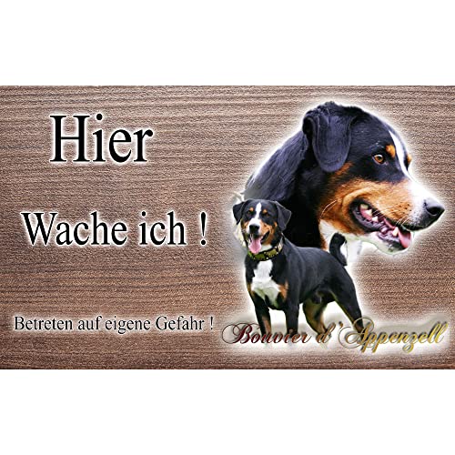 Warnschild Hund oder Warnzeichen Appenzeller Sennenhund 20 cm von Pets-easy.com