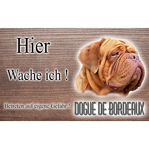 Warnschild Hund oder Warnzeichen Bordeauxdogge 20 cm von Pets-easy.com