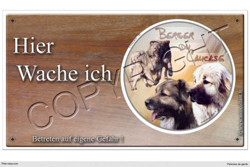 Warnschild Hund oder Warnzeichen Kaukasischer Owtscharka 30 cm von Pets-easy