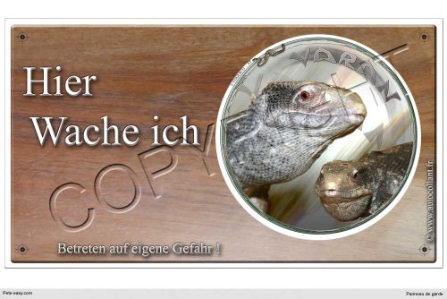Warnschild Reptilien oder Warnzeichen Varan 30 cm Warnschild Reptilien oder Warnzeichen Varan 30 cm von Pets-easy.com