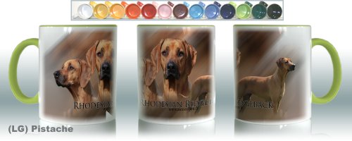 keramik becher (LG) Pistache Hund Rhodesian Ridgeback von Pets-easy