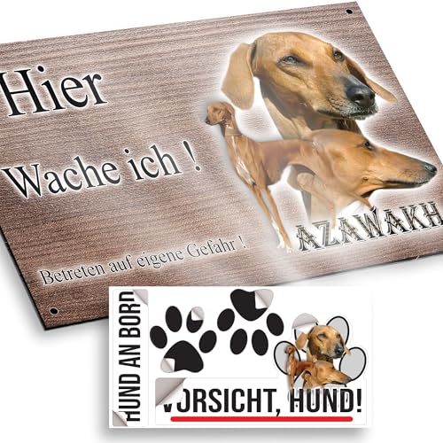 hier wache ich hund Azawakh 15/9,5 cm von Pets-easy
