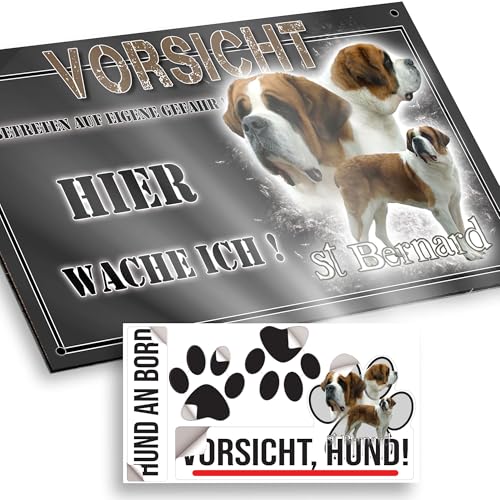 hier wache ich hund Bernhardiner 15/9,5 cm von Pets-easy