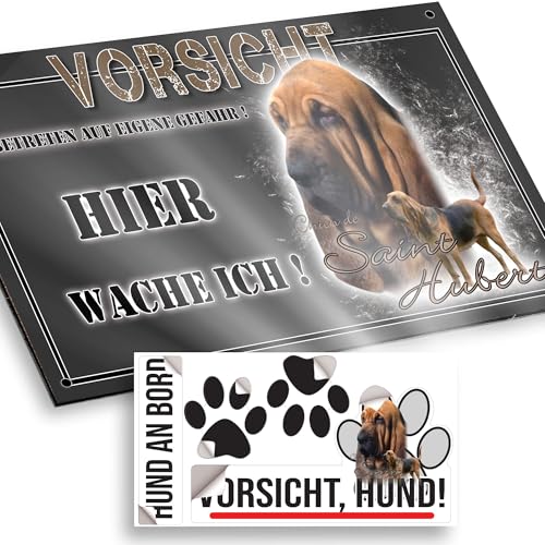hier wache ich hund Bloodhound 15/9,5 cm von Pets-easy