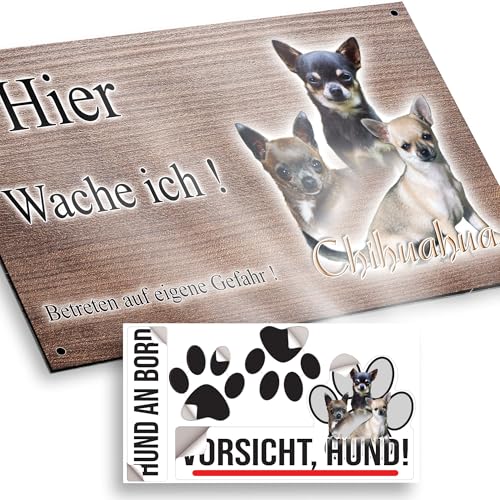 hier wache ich hund Chihuahua 15/9,5 cm von Pets-easy