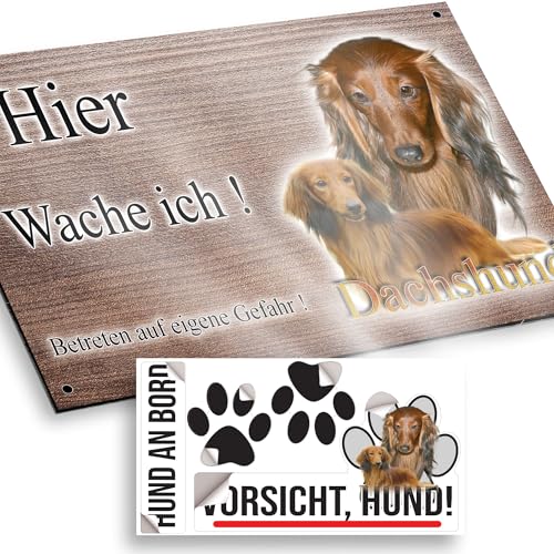 hier wache ich hund Dackel 15/9,5 cm von Pets-easy