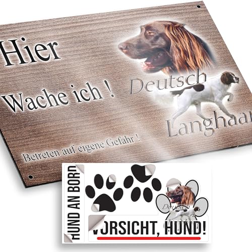 hier wache ich hund Deutsch Langhaar 15/9,5 cm von Pets-easy
