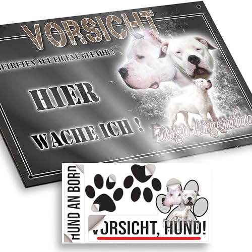 hier wache ich hund Dogo Argentino 15/9,5 cm von Pets-easy