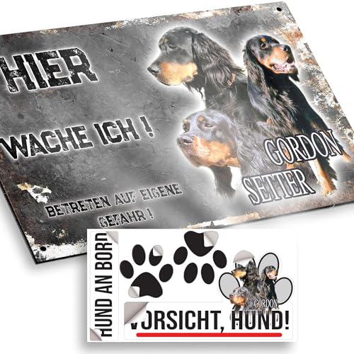 hier wache ich hund Gordon Setter 15/9,5 cm von Pets-easy