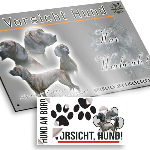 hier wache ich hund Hannoverscher Schweißhund 15/9,5 cm von Pets-easy