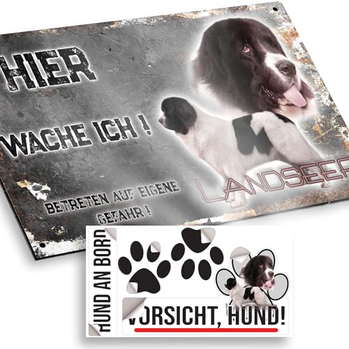 hier wache ich hund Landseer 15/9,5 cm von Pets-easy