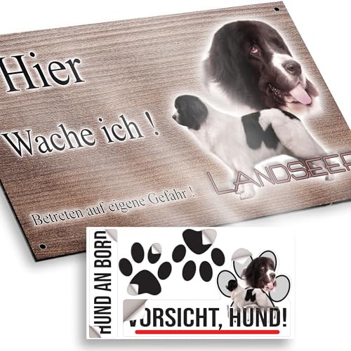 hier wache ich hund Landseer 15/9,5 cm von Pets-easy