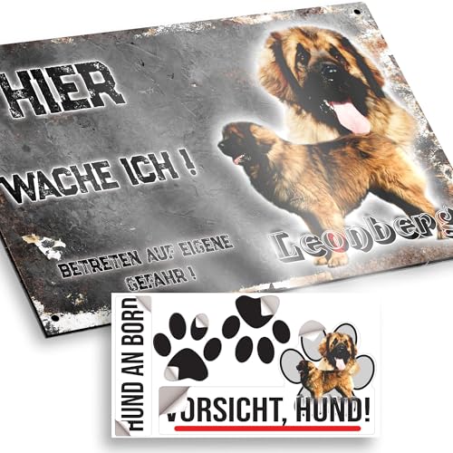 hier wache ich hund Leonberger 15/9,5 cm von Pets-easy