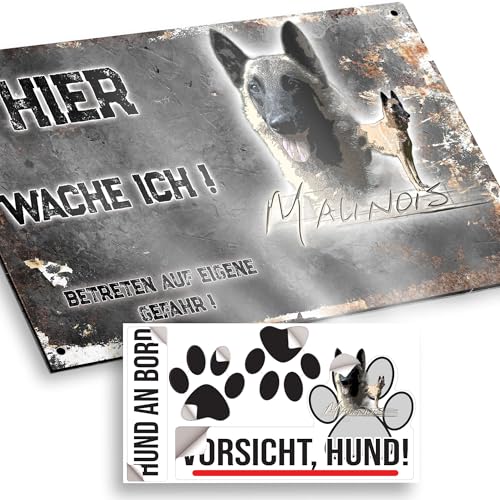 hier wache ich hund Malinois 15/9,5 cm von Pets-easy